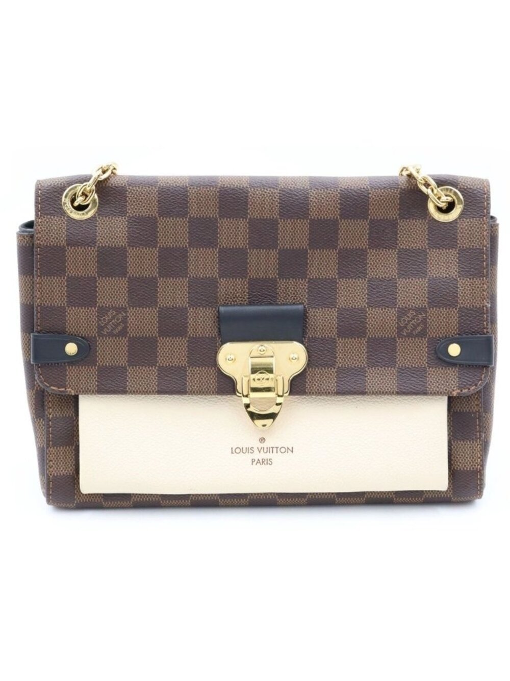 Louis Vuitton Damier Vavin PM Chain Shoulder Bag Leather Brown